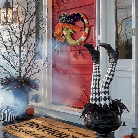 Create a wickedly stylish Halloween display with a Grandin Road wicked witch wreath